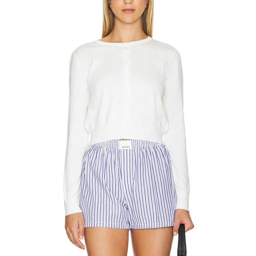 White Classic Alabaster Crewneck Button Cardigan Sweater Size XS NWT